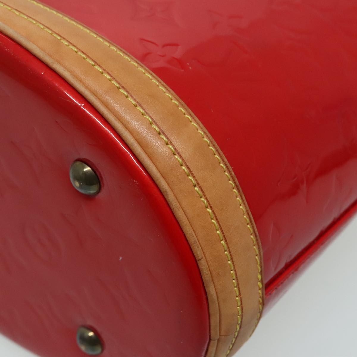 LOUIS VUITTON Monogram Vernis Bucket PM Shoulder Bag SPO Red LV Auth bs18759V