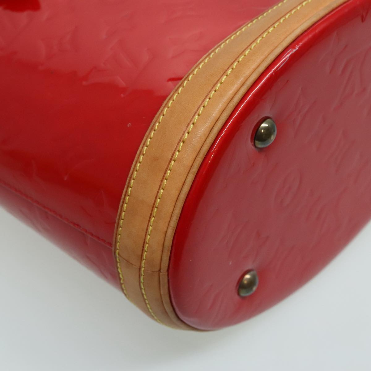 LOUIS VUITTON Monogram Vernis Bucket PM Shoulder Bag SPO Red LV Auth bs18759V