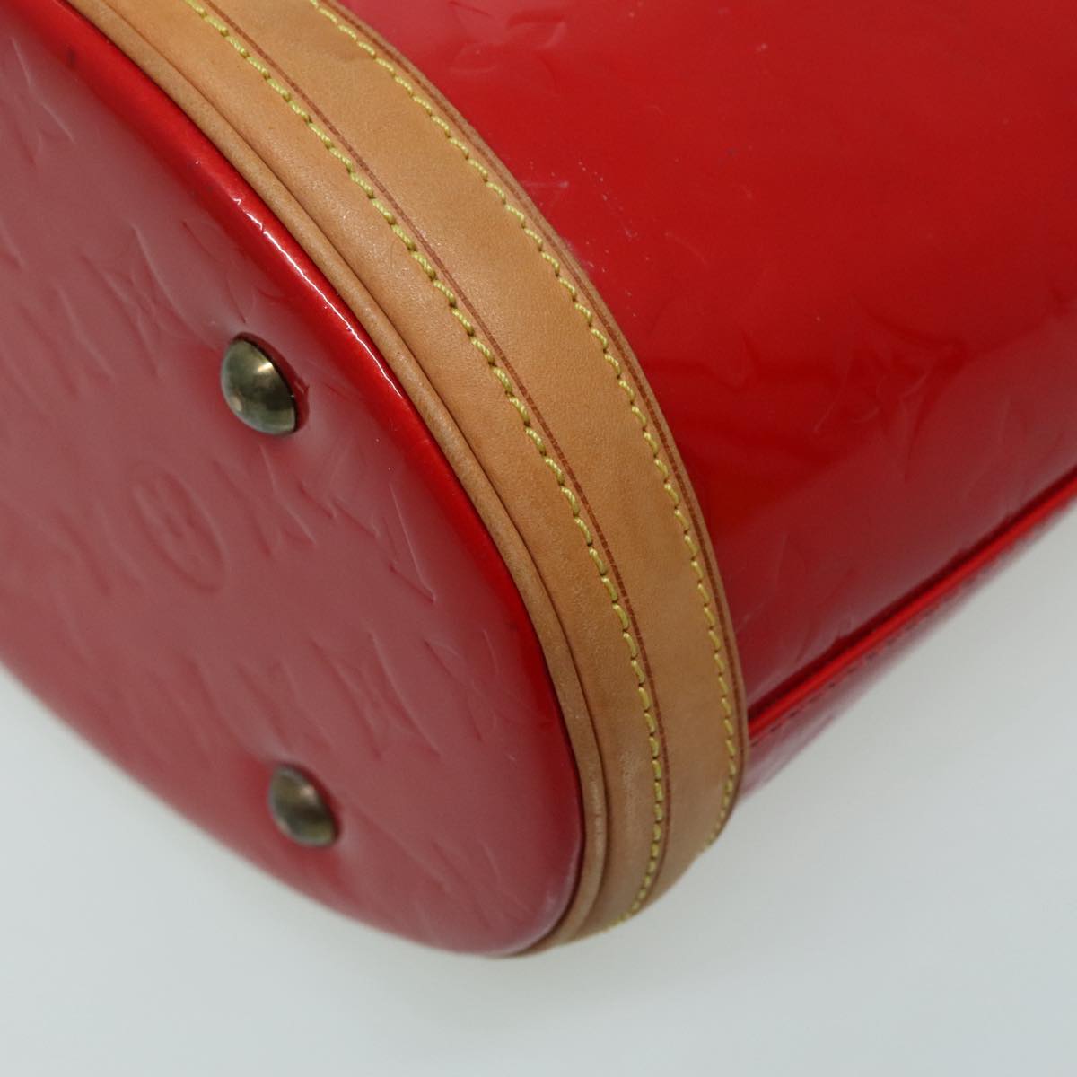 LOUIS VUITTON Monogram Vernis Bucket PM Shoulder Bag SPO Red LV Auth bs18759V
