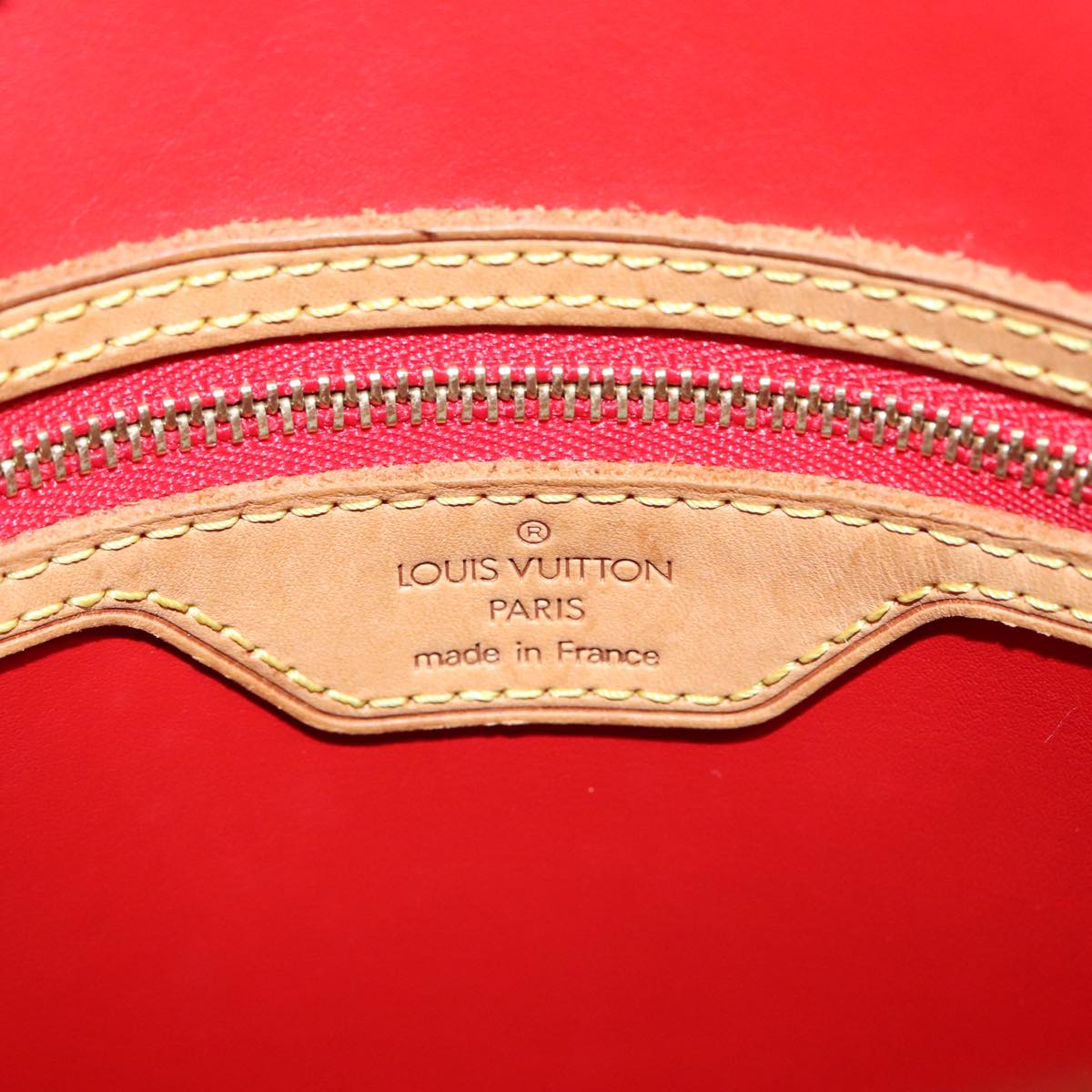 LOUIS VUITTON Monogram Vernis Bucket PM Shoulder Bag SPO Red LV Auth bs18759V