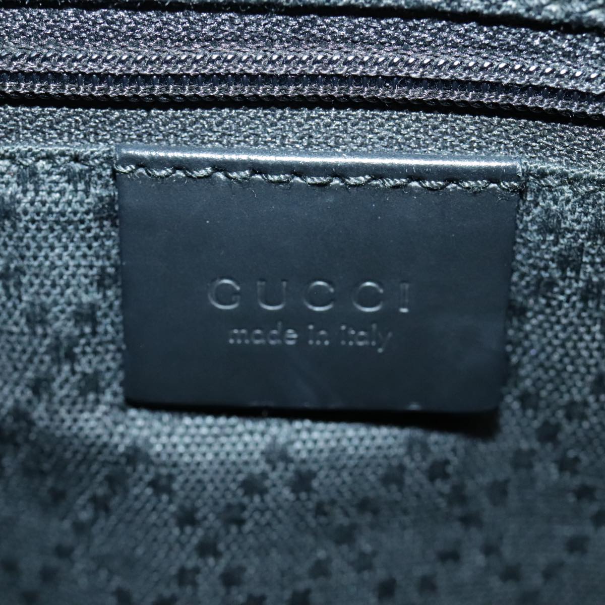 GUCCI Bamboo GG Canvas Hand Bag Nylon Black Silver 002 1015 Auth bs18765