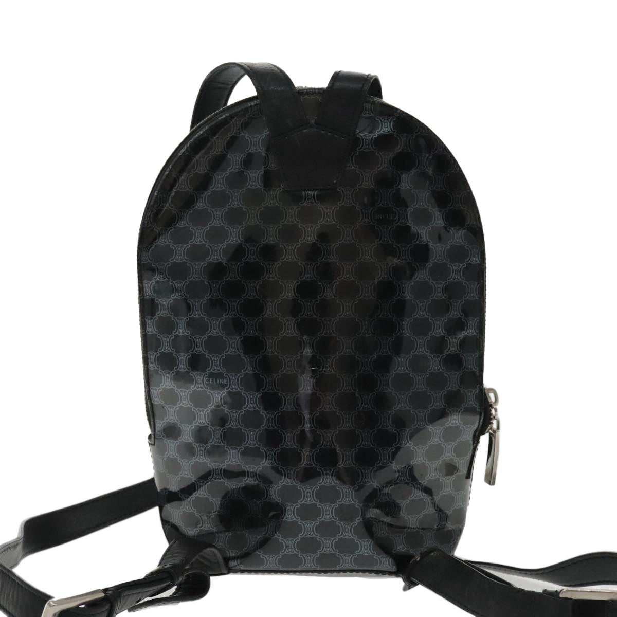 CELINE Macadam Canvas Backpack Black Silver Auth bs18770