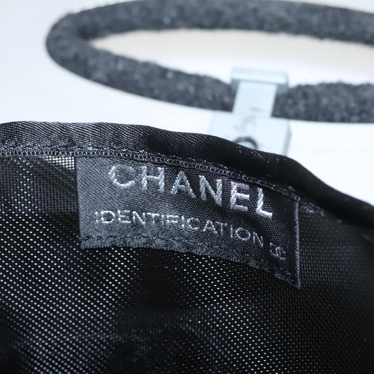 CHANEL Hip bag Hand Bag Wool Gray CC Auth bs18826