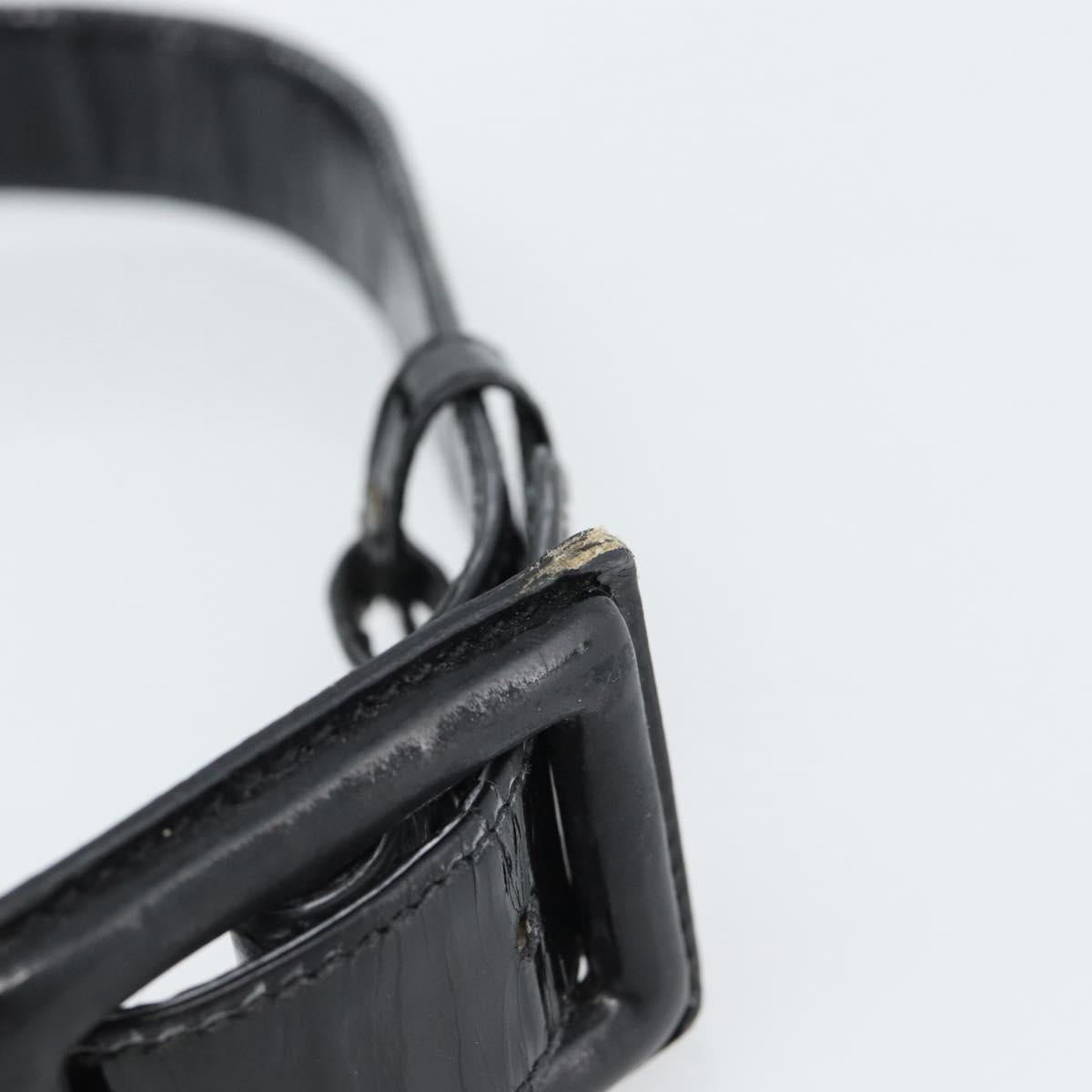 CHANEL V Stitch Waist bag Patent leather Black Gold CC Auth bs18829