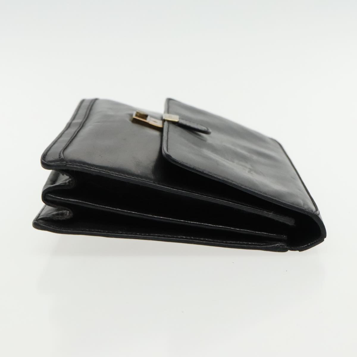 BALLY Clutch Bag Leather 3Set Black Auth bs18920