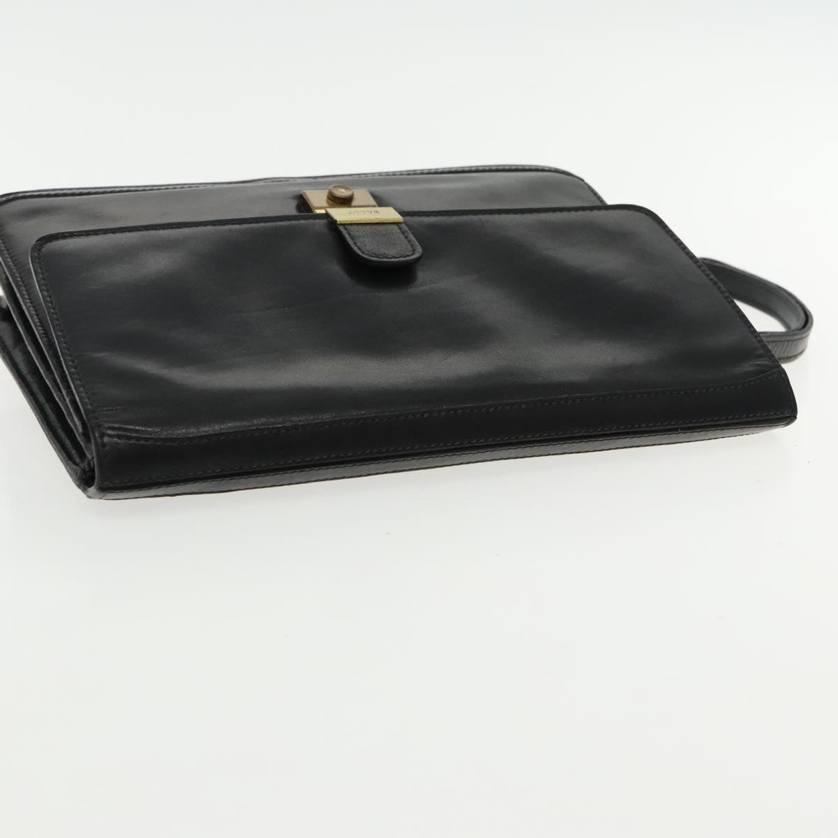 BALLY Clutch Bag Leather 3Set Black Auth bs18920