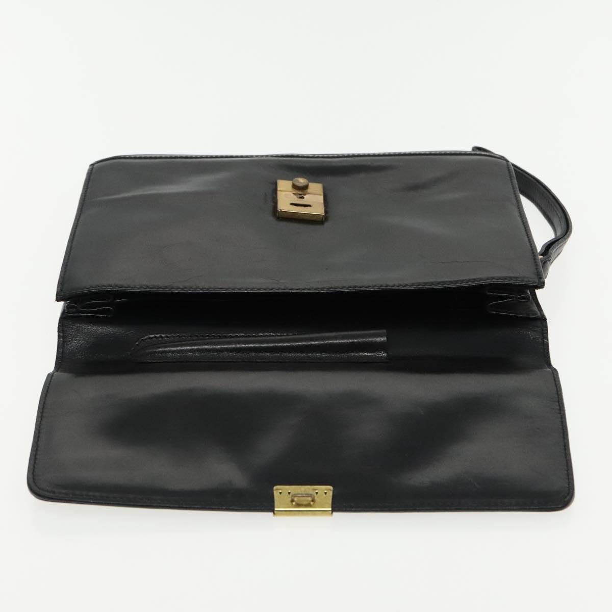 BALLY Clutch Bag Leather 3Set Black Auth bs18920