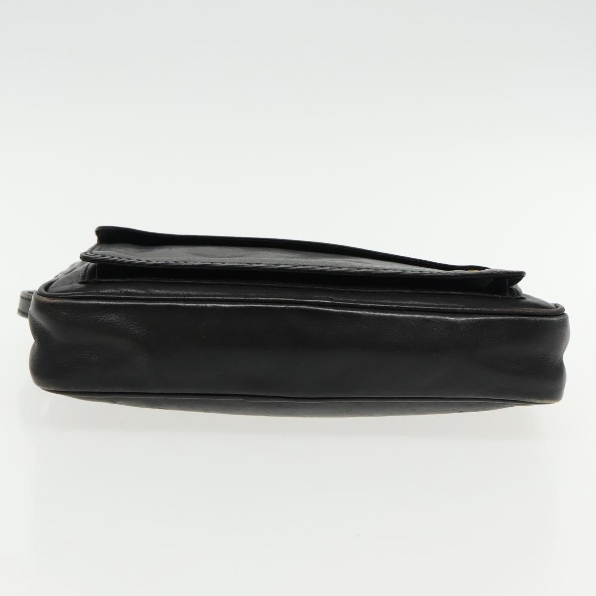 BALLY Clutch Bag Leather 3Set Black Auth bs18920