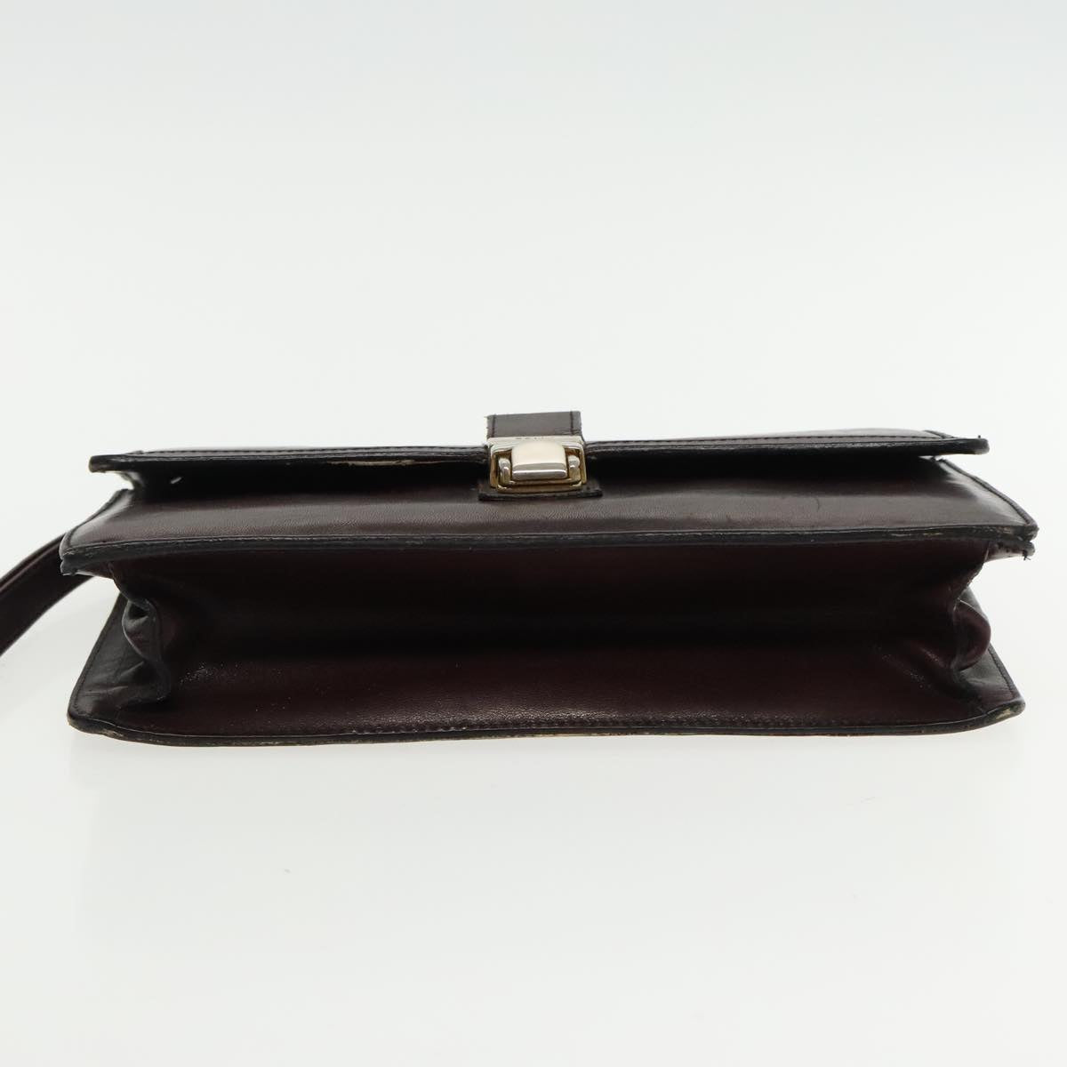 BALLY Clutch Bag Leather 3Set Black Auth bs18920