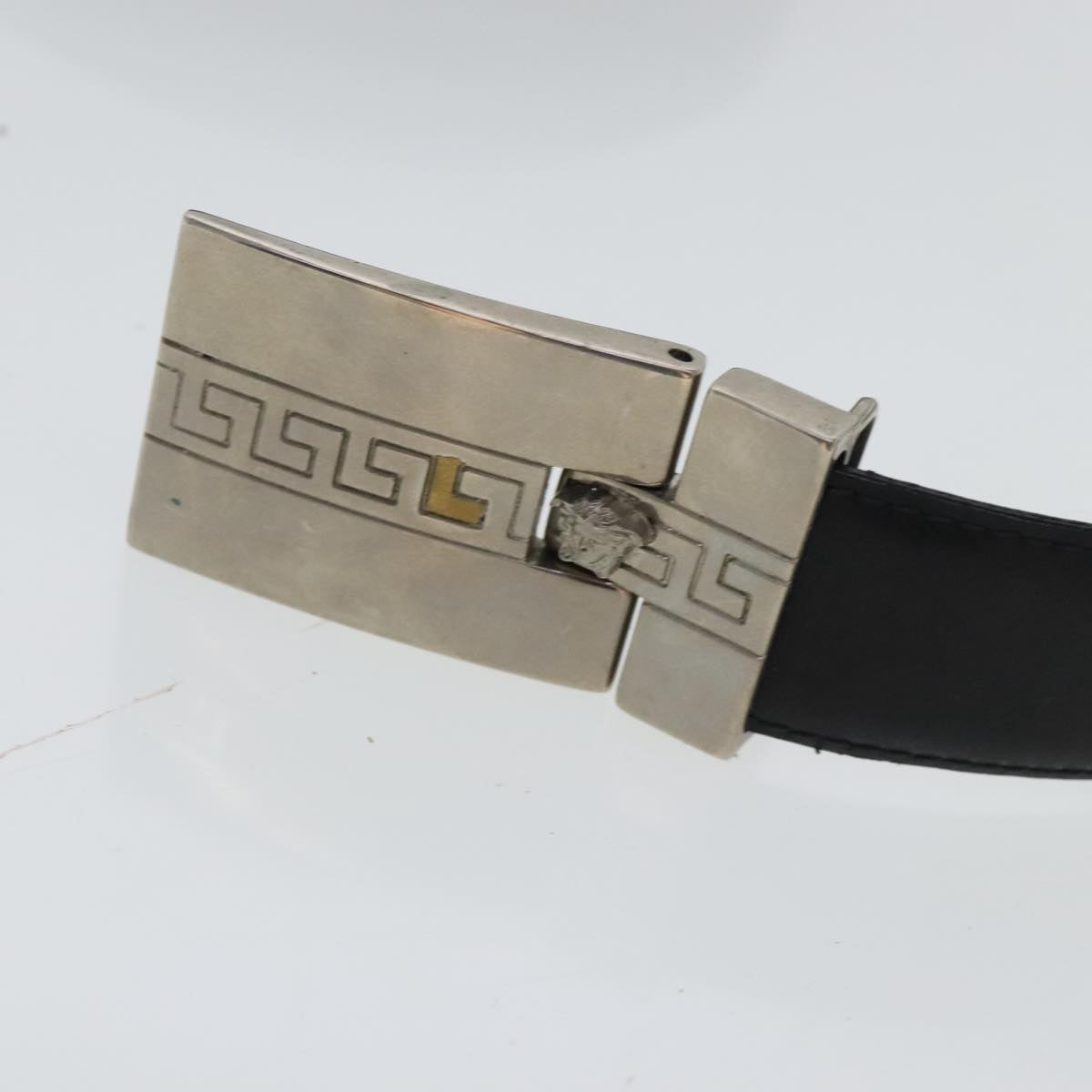 Gianni Versace Belt Leather 2Set Black Auth bs18951