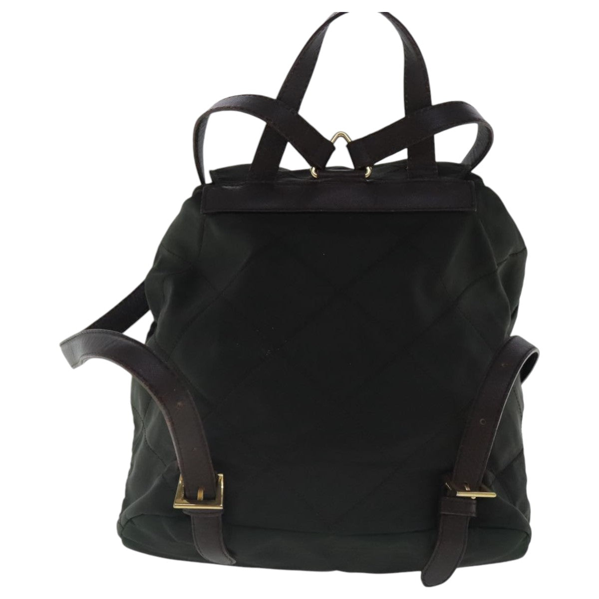 PRADA Backpack Nylon Green Gold Auth bs19006