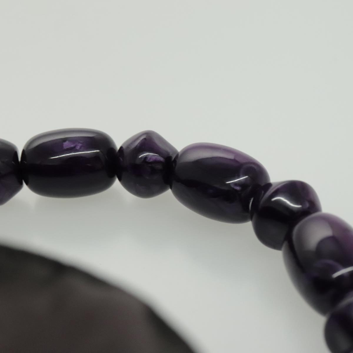 Christian Dior Maris Pearl Hand Bag Nylon Purple Silver Auth bs19032