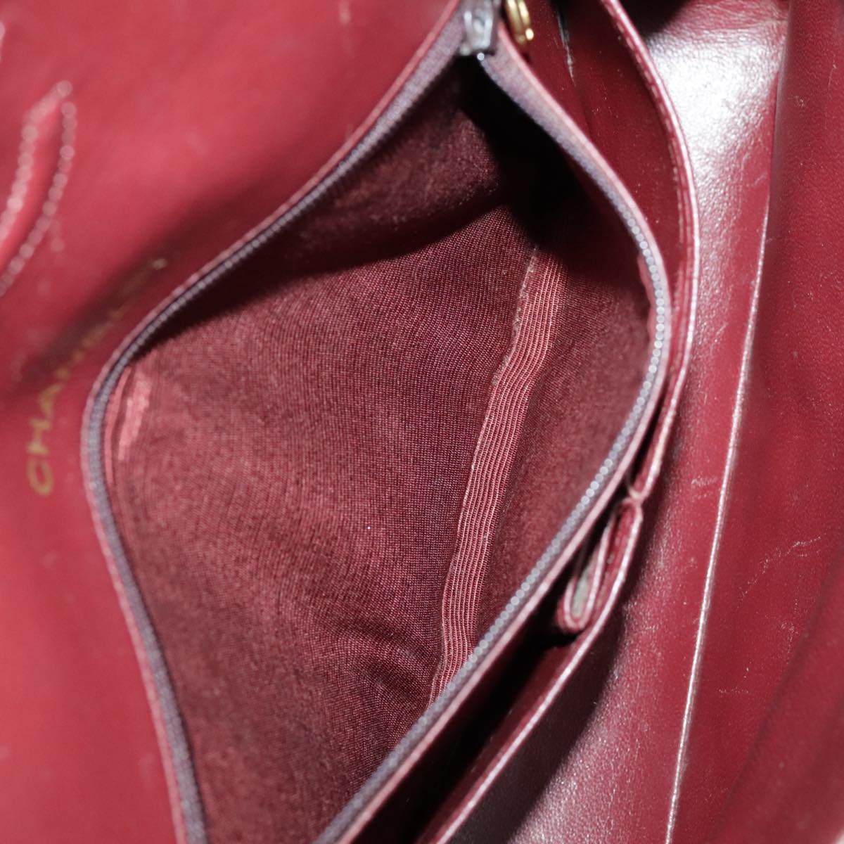 CHANEL Matrasse Chain Shoulder Bag Lamb Skin Black Gold CC Auth bs19047A