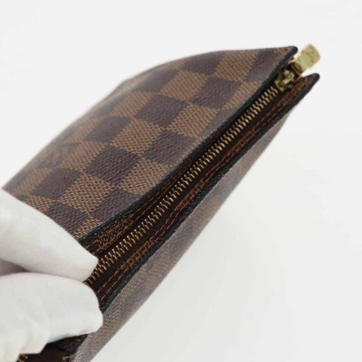 LOUIS VUITTON Damier Ebene Trousse Makeup Pouch N51982 LV Auth bs19123