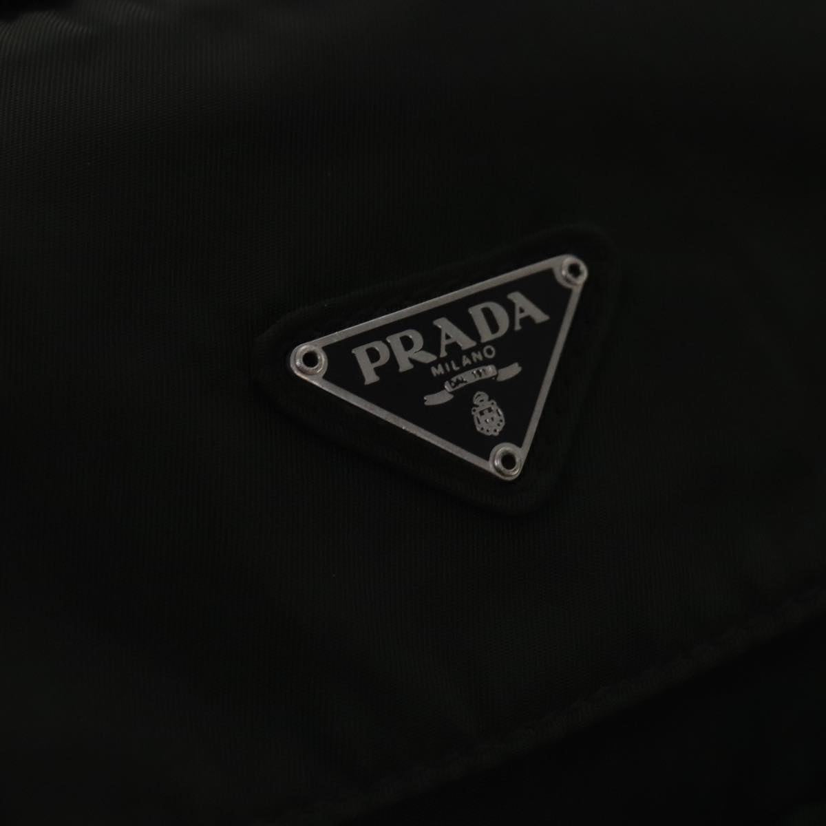 PRADA Backpack Nylon Khaki Silver Auth bs19233