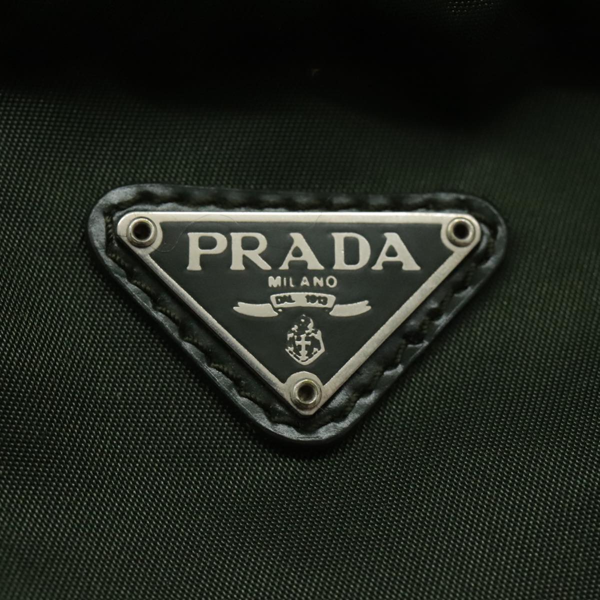 PRADA Backpack Nylon Green Silver Auth bs19249