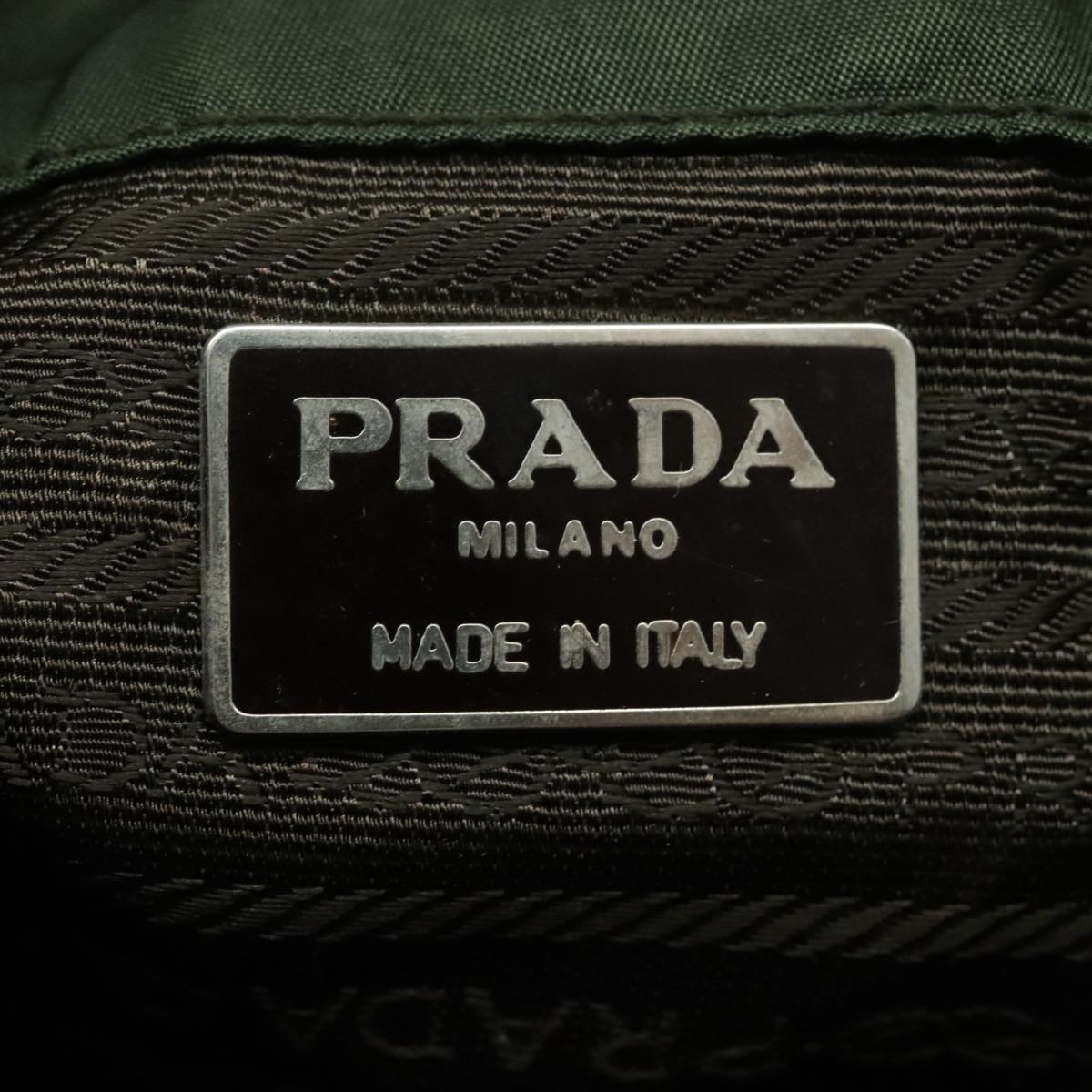 PRADA Backpack Nylon Green Silver Auth bs19249