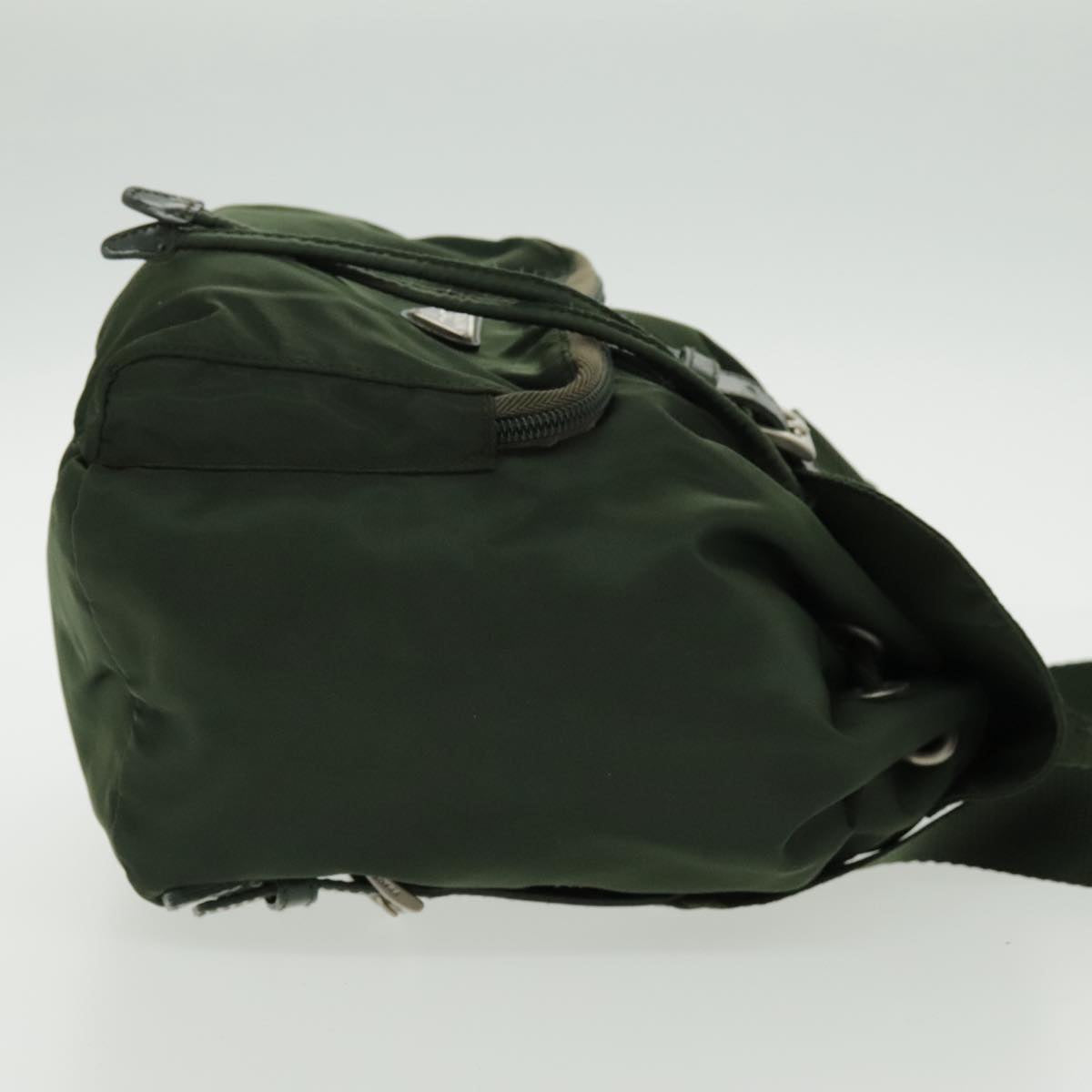 PRADA Backpack Nylon Green Silver Auth bs19249