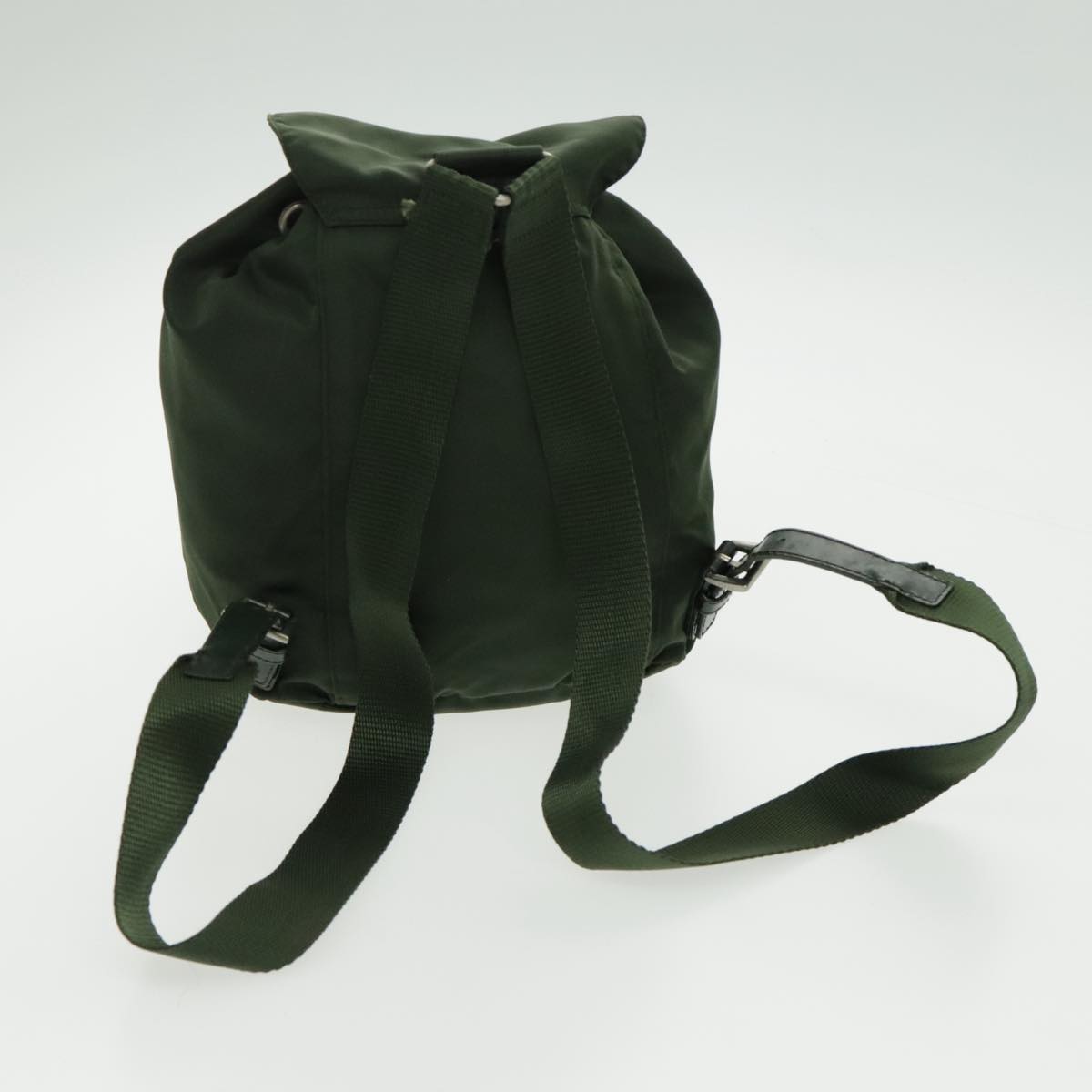 PRADA Backpack Nylon Green Silver Auth bs19249