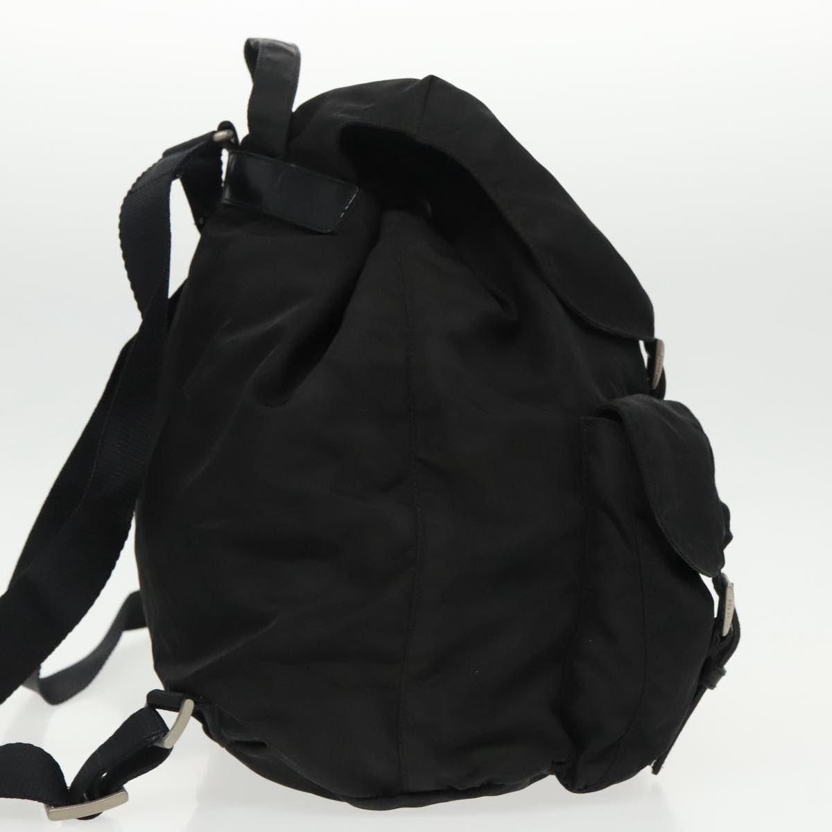 PRADA Backpack Nylon Black Silver Auth bs19256