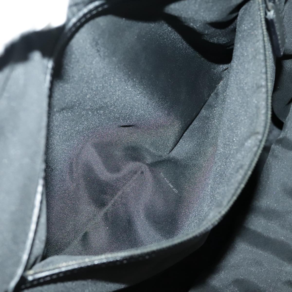 FENDI Zucchino Canvas Boston Bag Dark Brown Black Silver Auth bs19297