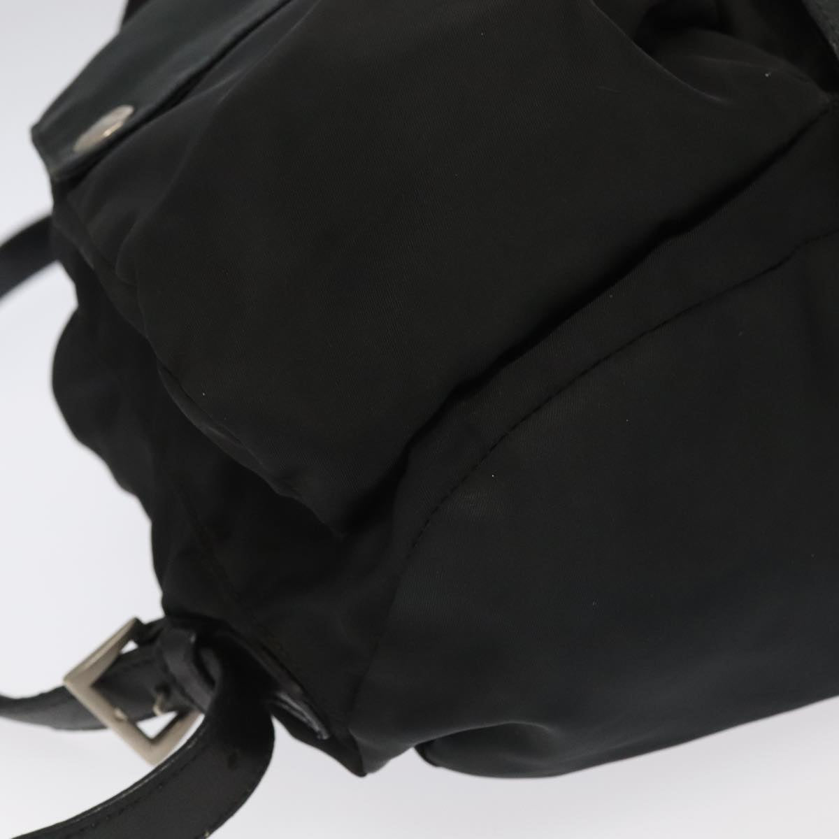 PRADA Backpack Nylon Black Silver Auth bs19305