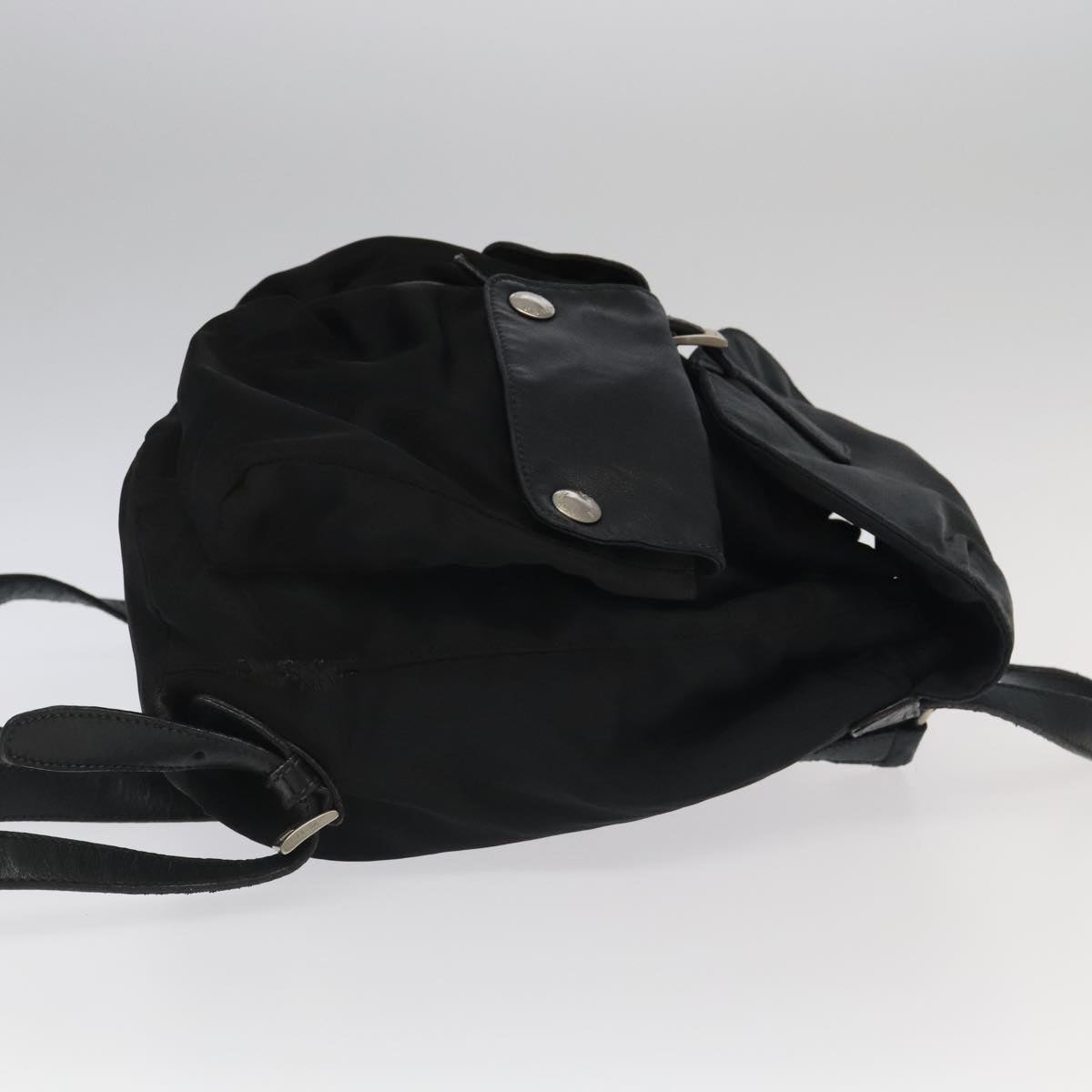 PRADA Backpack Nylon Black Silver Auth bs19305