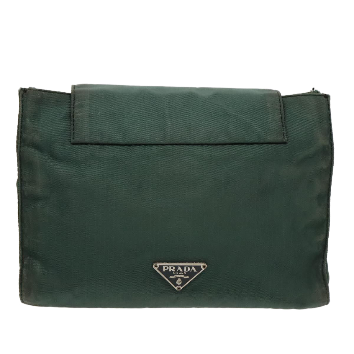 PRADA Pouch Nylon Green Auth bs19306