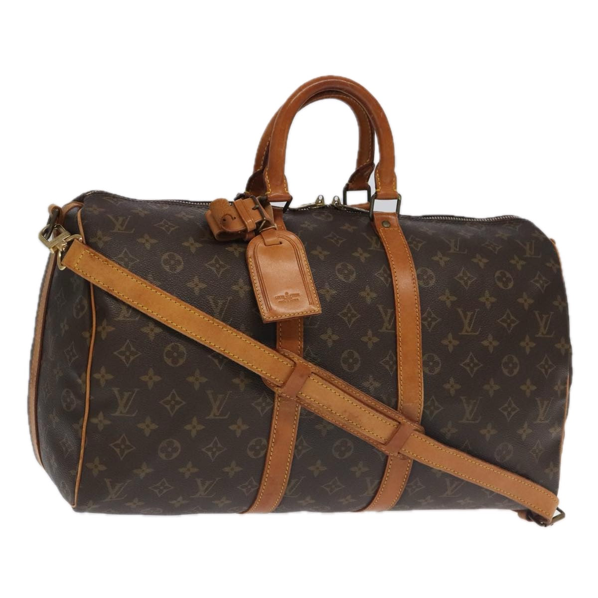 LOUIS VUITTON Monogram Keepall Bandouliere 45 Boston Bag M41418 LV Auth bs19384