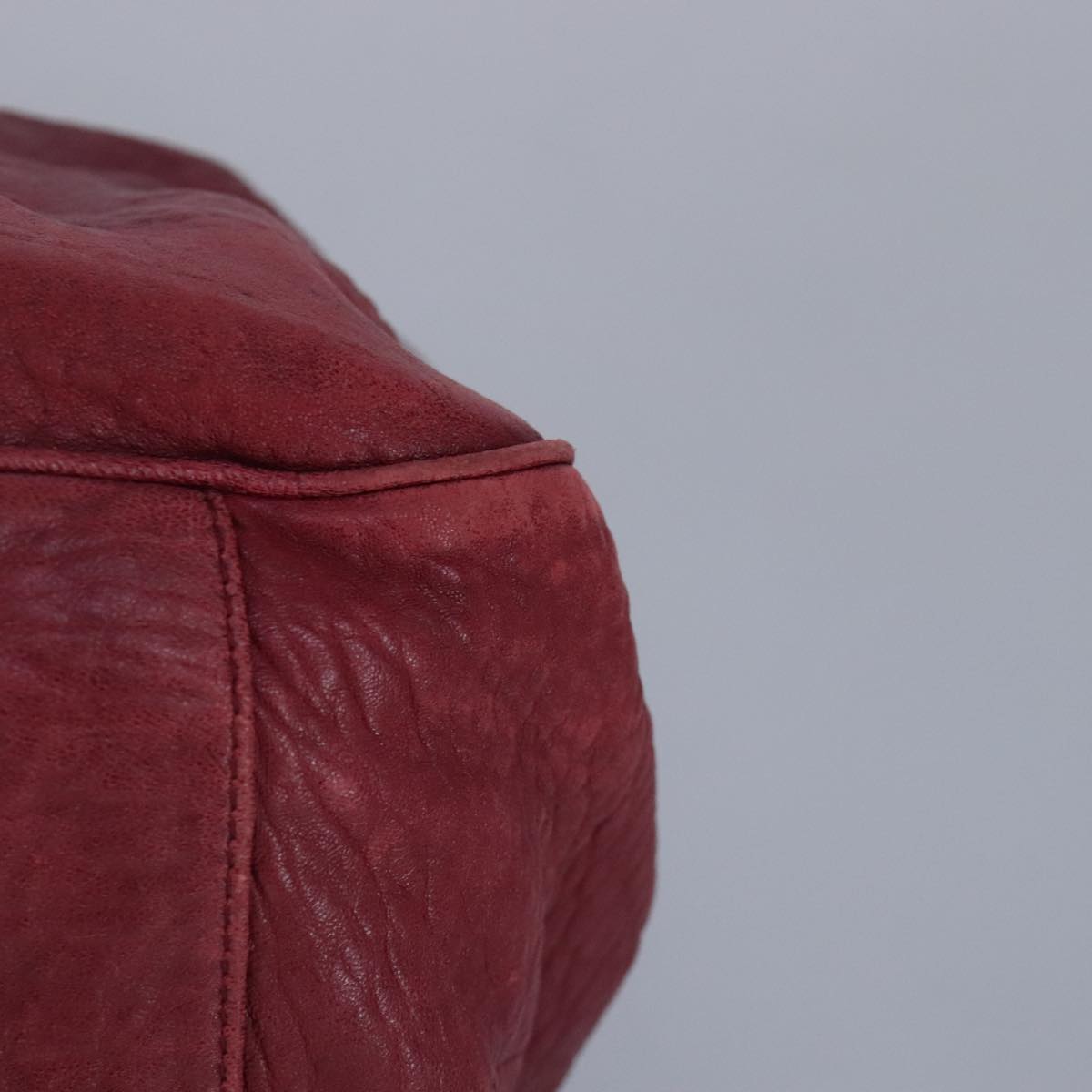 SAINT LAURENT Shoulder Bag Leather Red Silver 228340 Auth bs19417