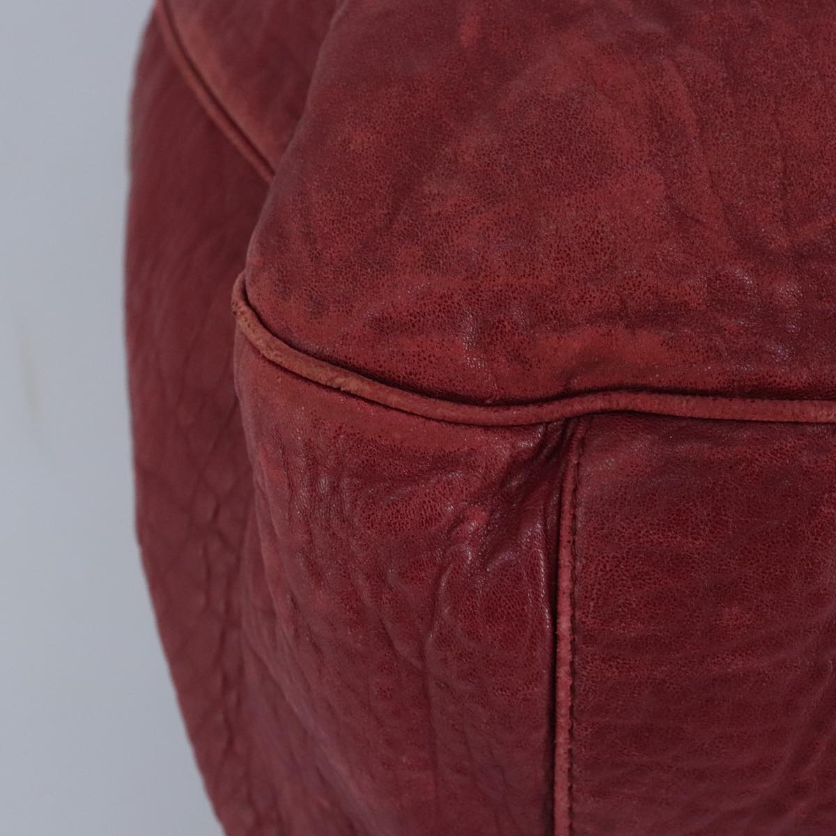 SAINT LAURENT Shoulder Bag Leather Red Silver 228340 Auth bs19417