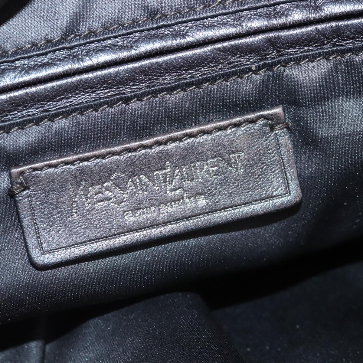 SAINT LAURENT Shoulder Bag Leather Red Silver 228340 Auth bs19417