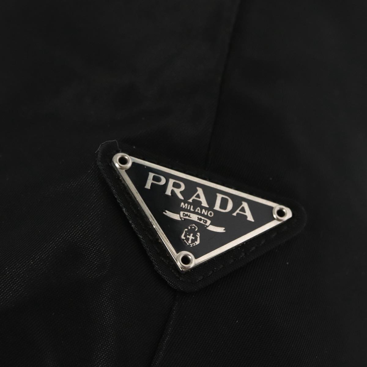 PRADA Shoulder Bag Nylon Black Silver Auth bs19439