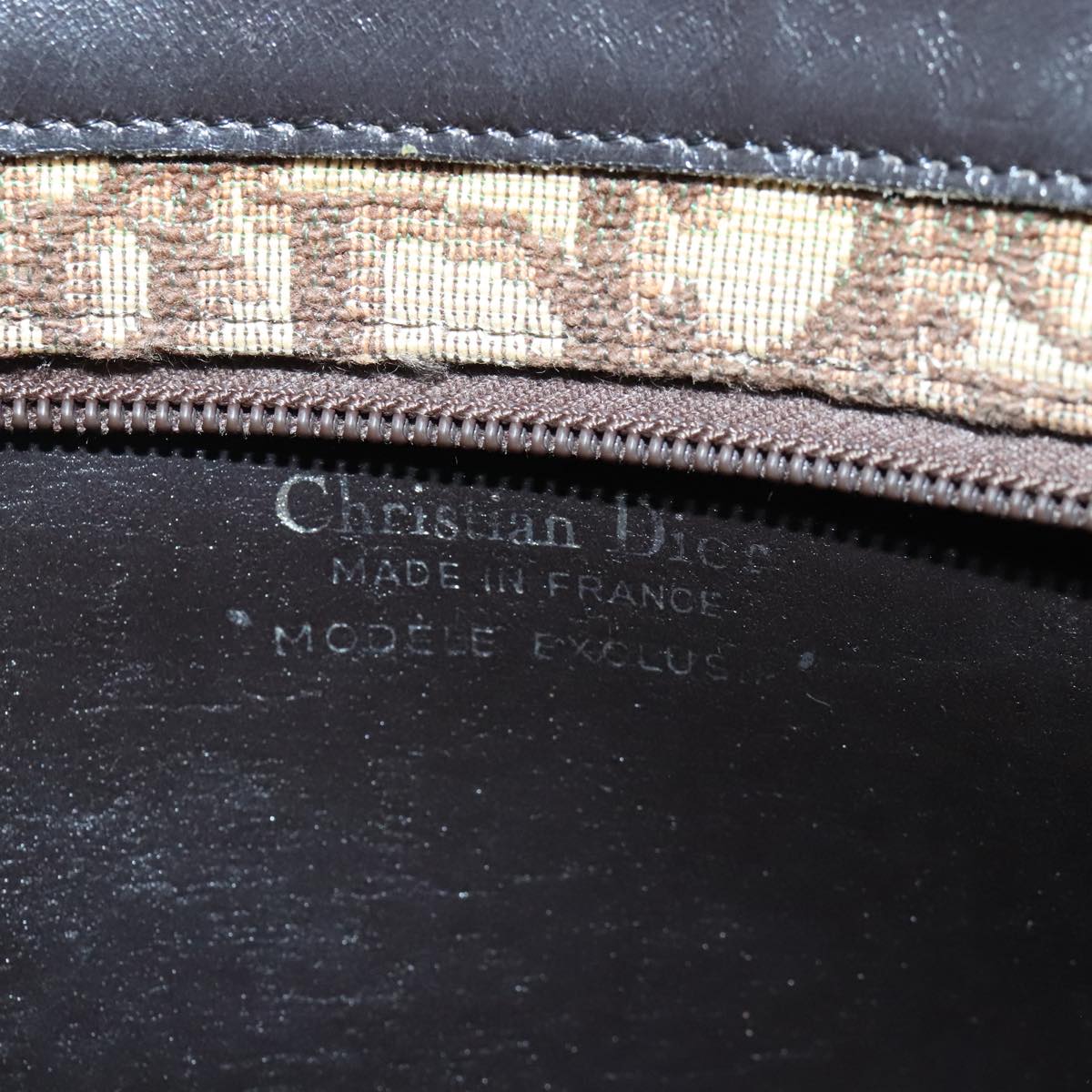 Christian Dior Trotter Canvas Shoulder Bag Brown Auth bs19449