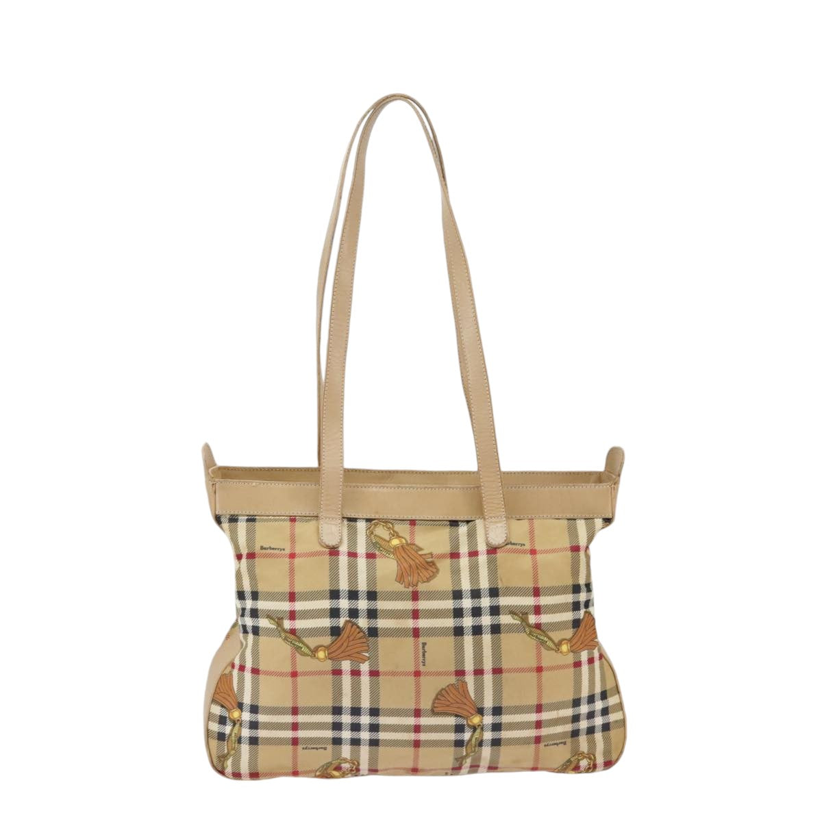 Burberrys Nova Check Tote Bag Canvas Beige Auth bs19486