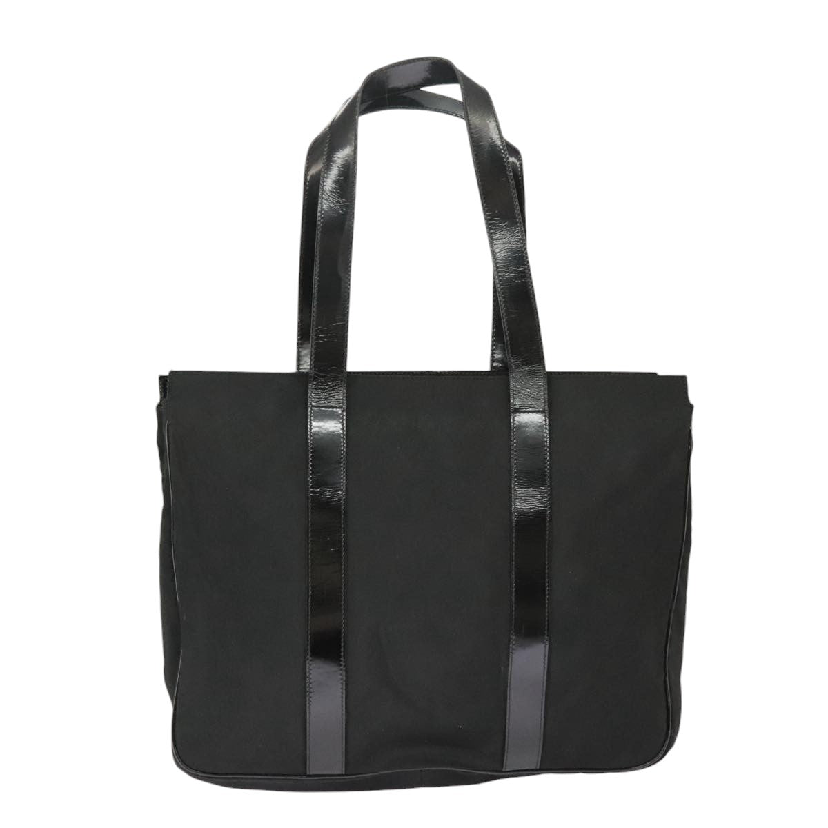 Salvatore Ferragamo Tote Bag Canvas Black Gold Auth bs19507