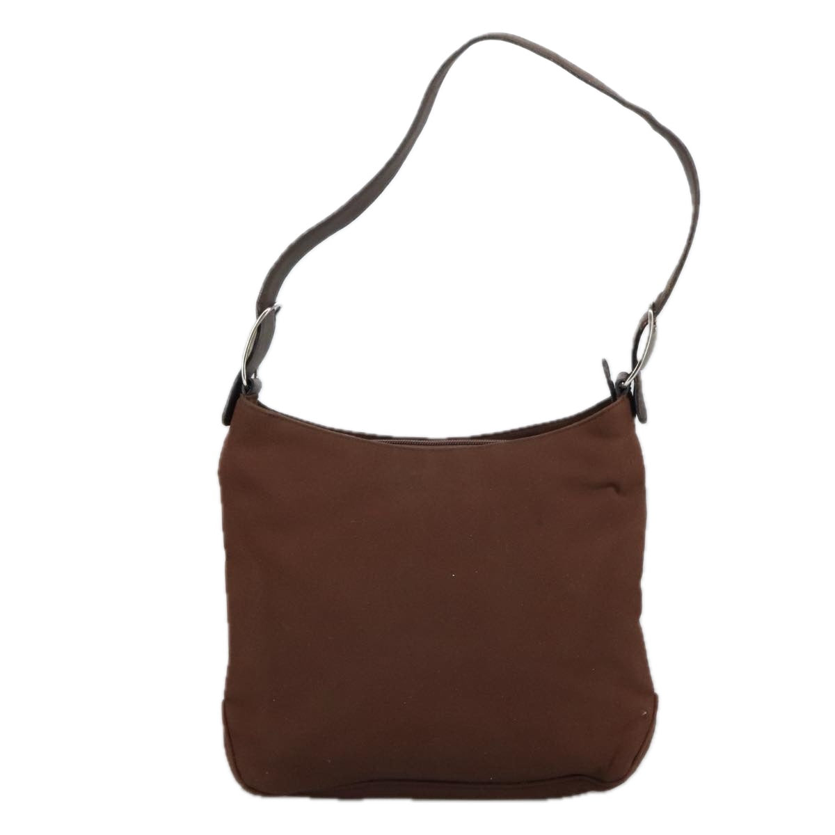 Salvatore Ferragamo Shoulder Bag Canvas Leather Brown Silver Auth bs19509