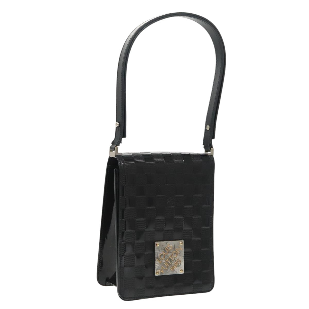 LOUIS VUITTON Damier Vernis Club Shoulder Bag Black M92129 LV Auth bs19539
