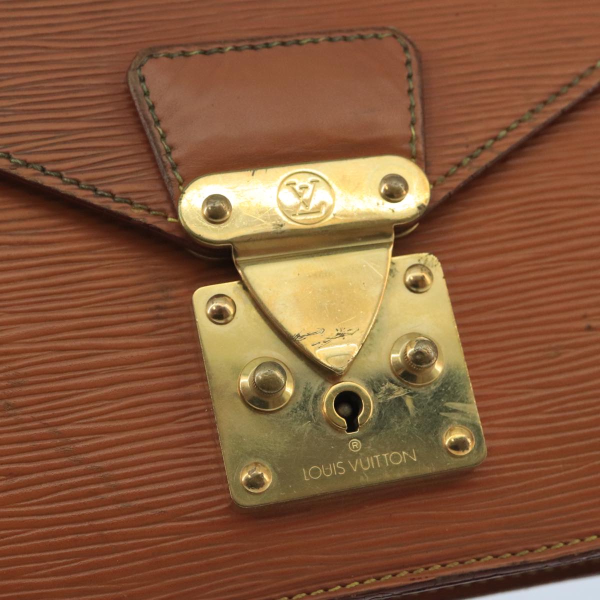 LOUIS VUITTON Epi Serie Dragonne Hand Bag Brown M52618 LV Auth bs19560