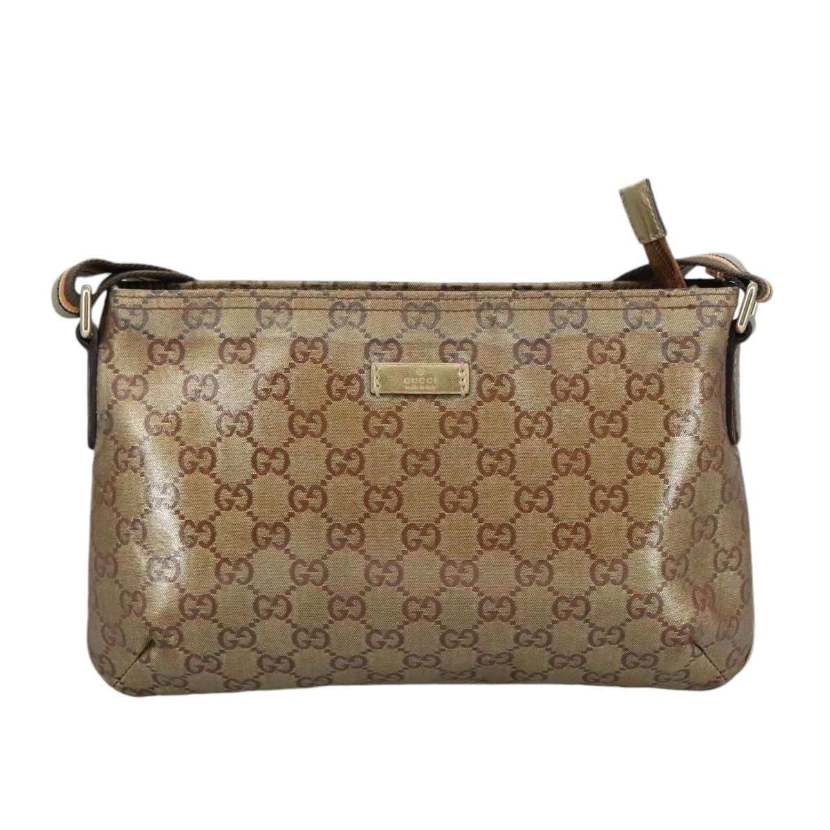 GUCCI GG crystal Shoulder Bag outlet Beige Gold 189749 Auth bs19575