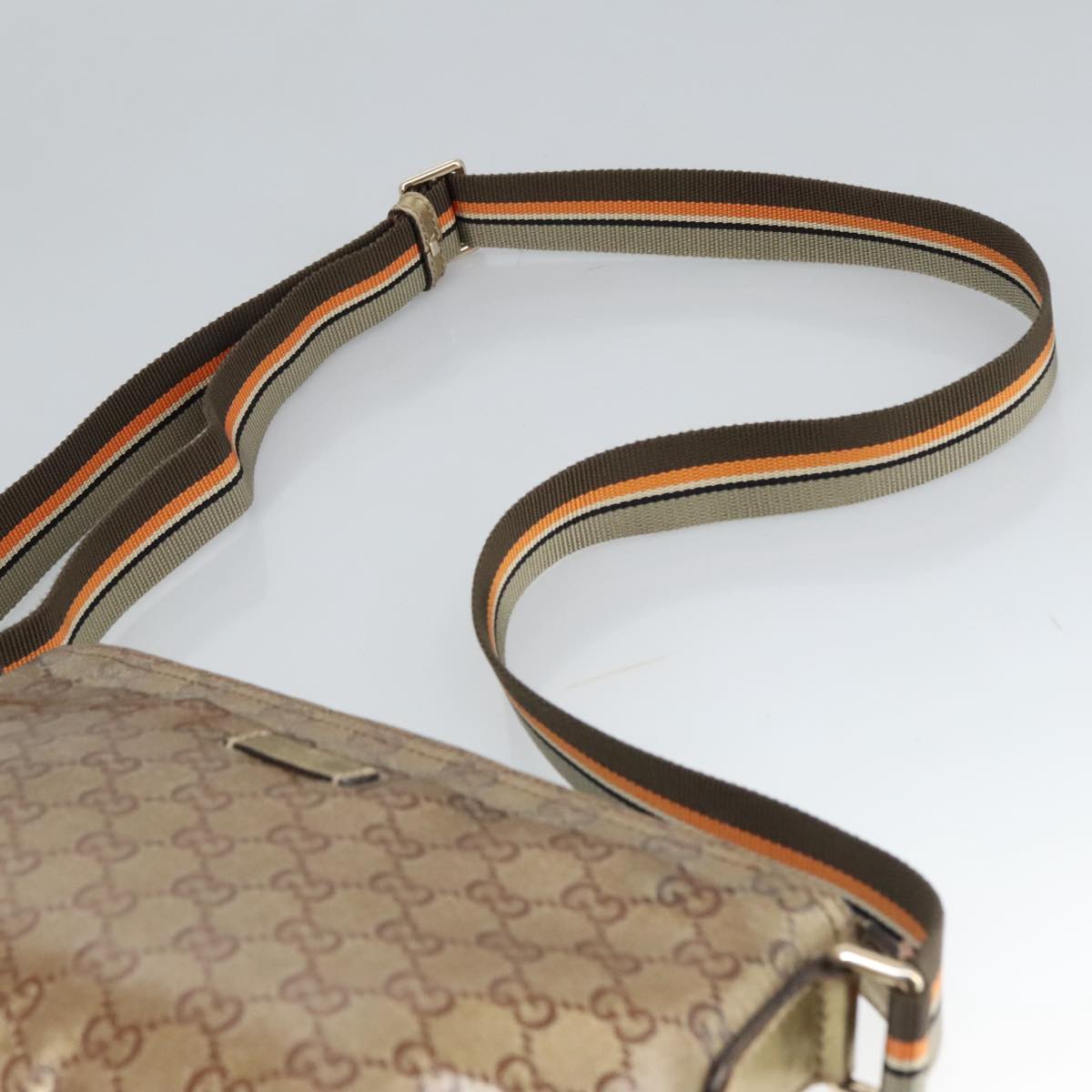 GUCCI GG crystal Shoulder Bag outlet Beige Gold 189749 Auth bs19575