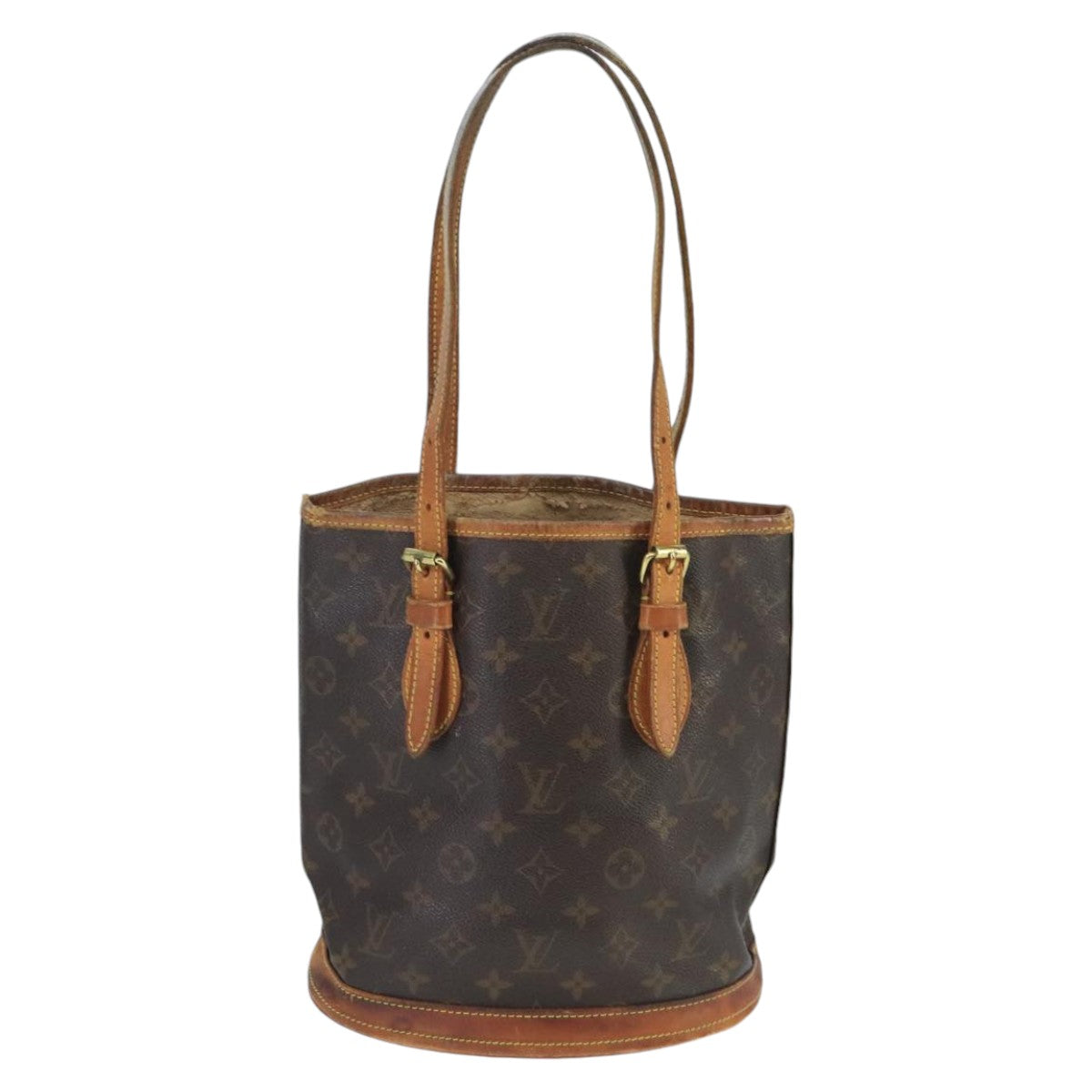 LOUIS VUITTON Monogram Bucket PM Shoulder Bag M42238 LV Auth bs19593