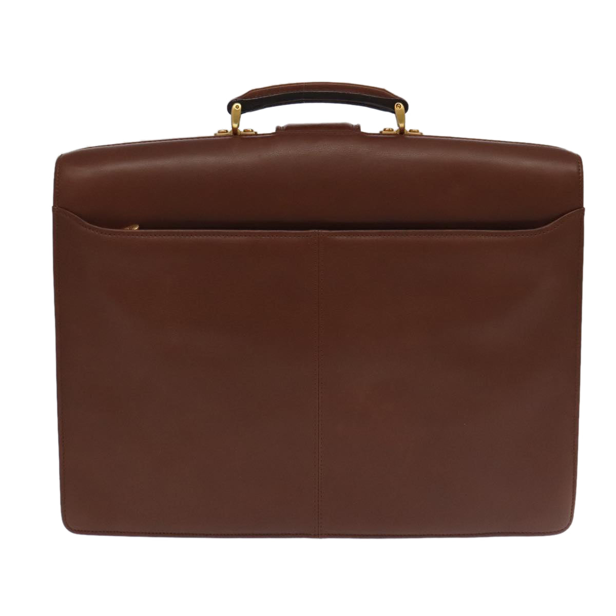 BALENCIAGA Briefcase Leather Brown Gold Auth bs19631