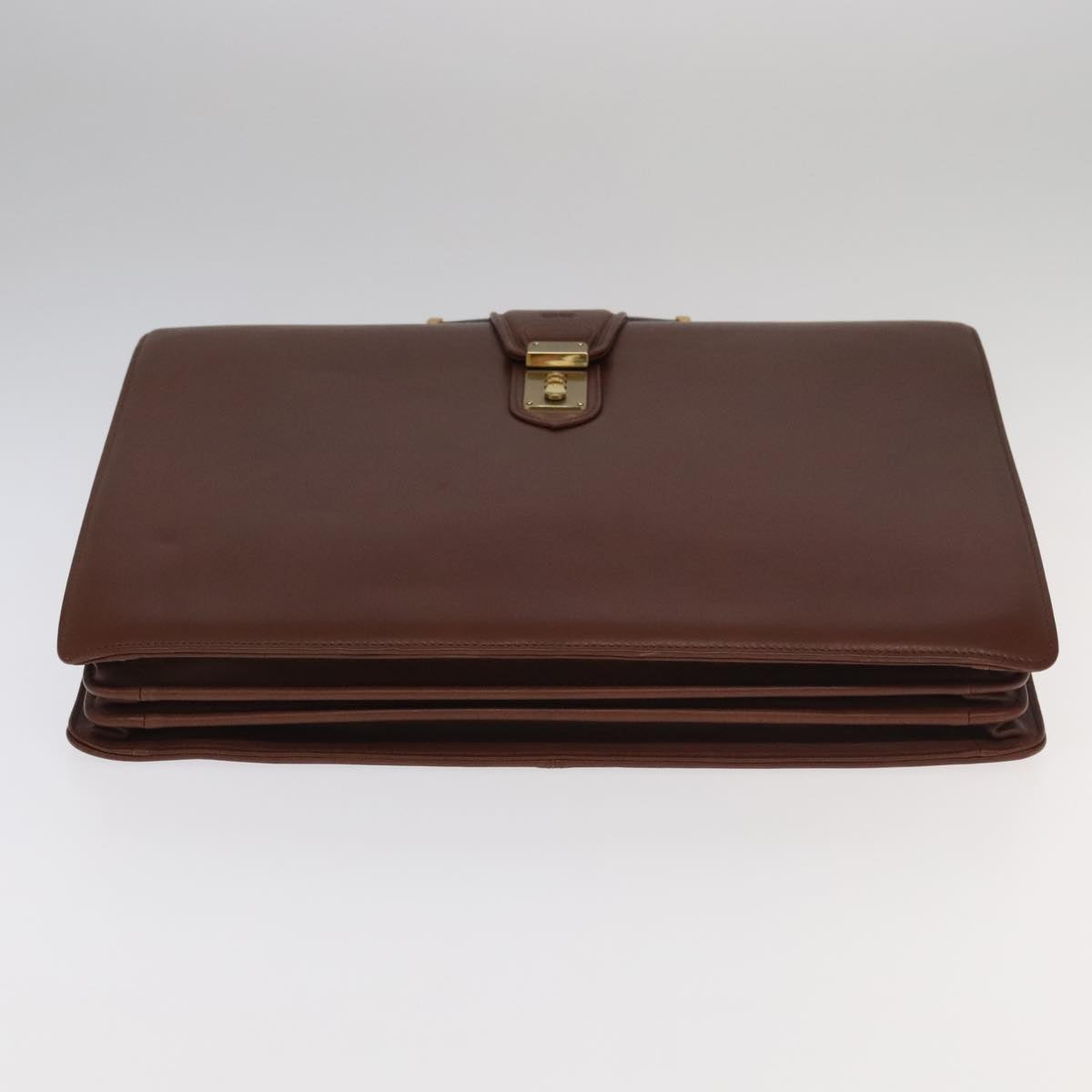 BALENCIAGA Briefcase Leather Brown Gold Auth bs19631