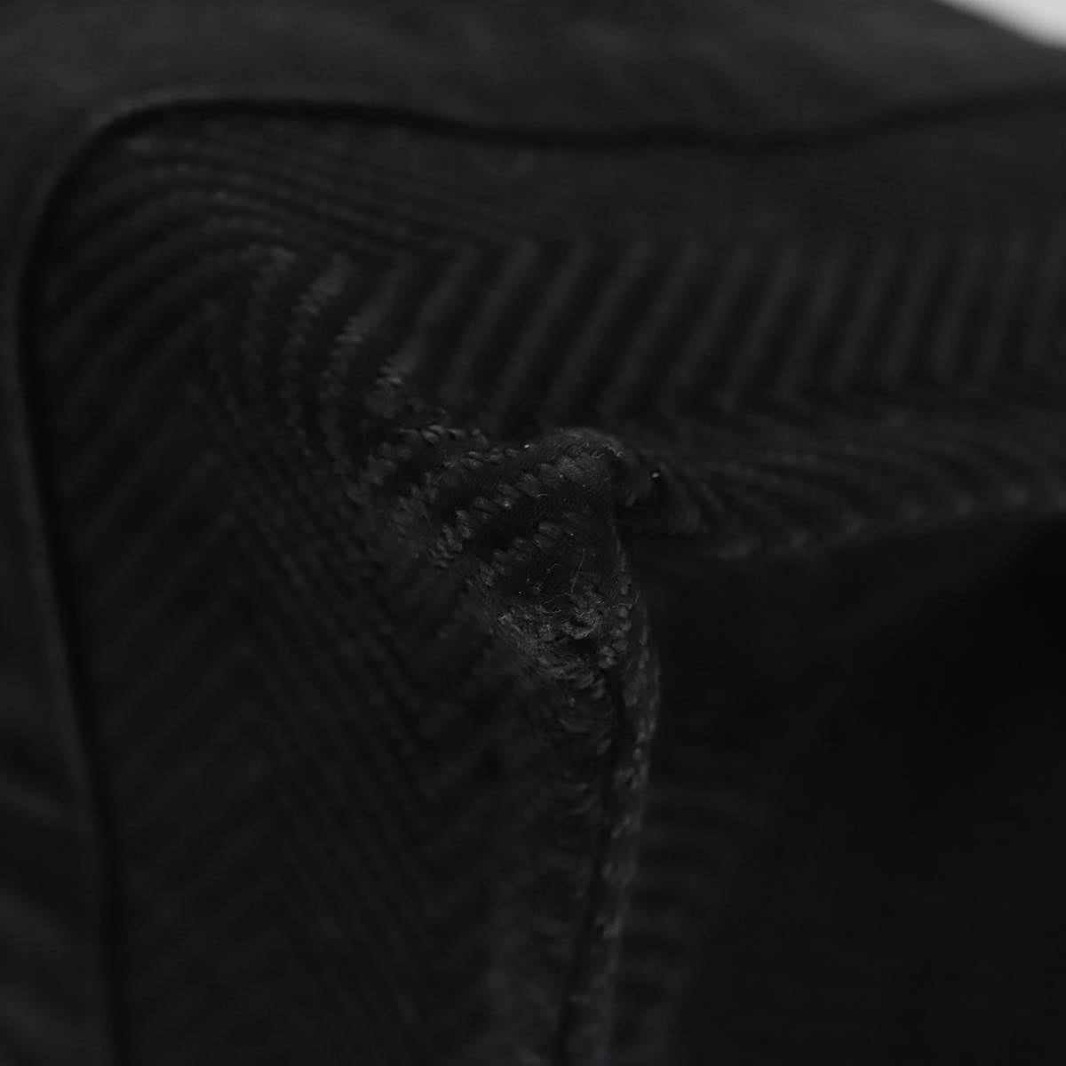 HERMES Mini Cabas Pouch Canvas Black Auth bs19636