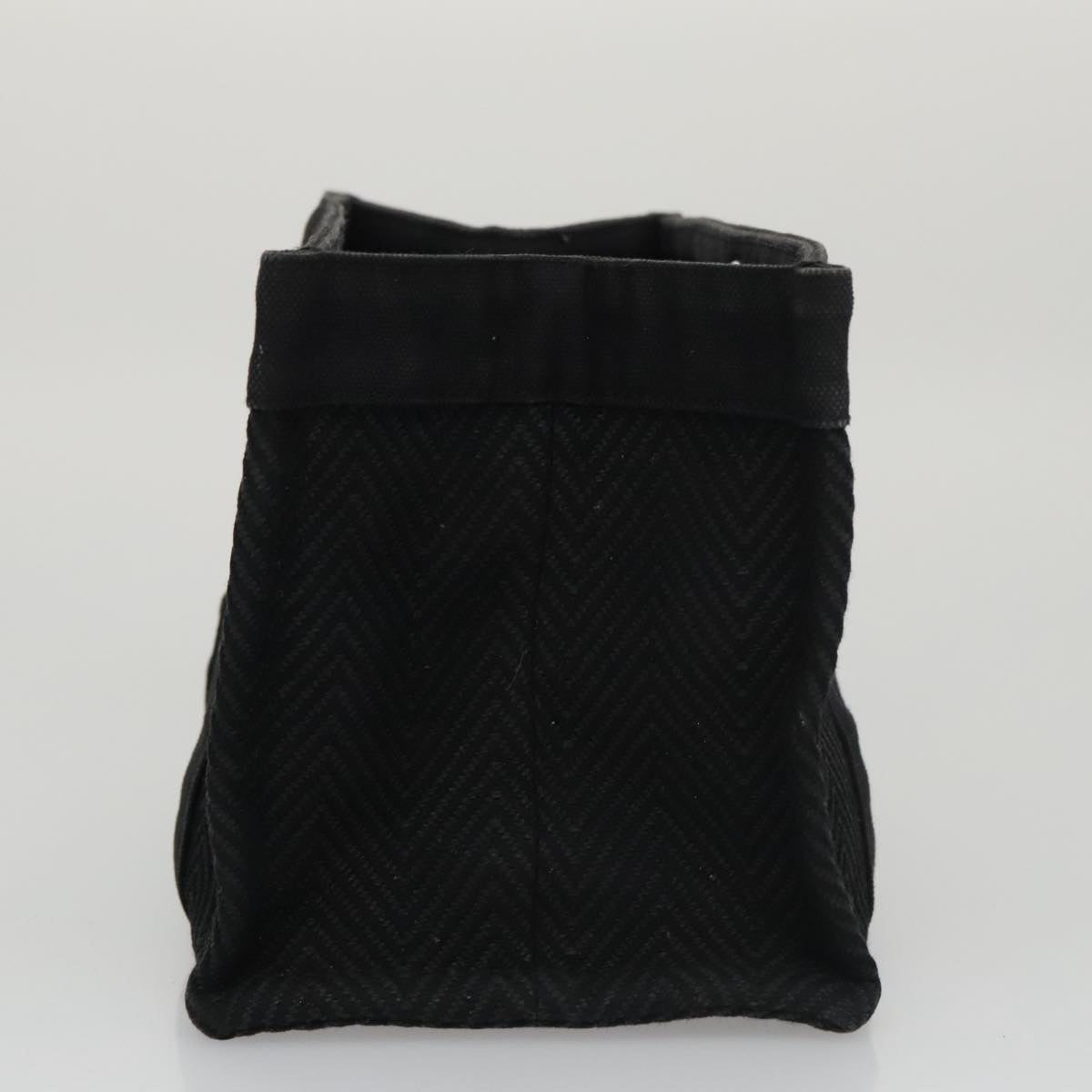 HERMES Mini Cabas Pouch Canvas Black Auth bs19636