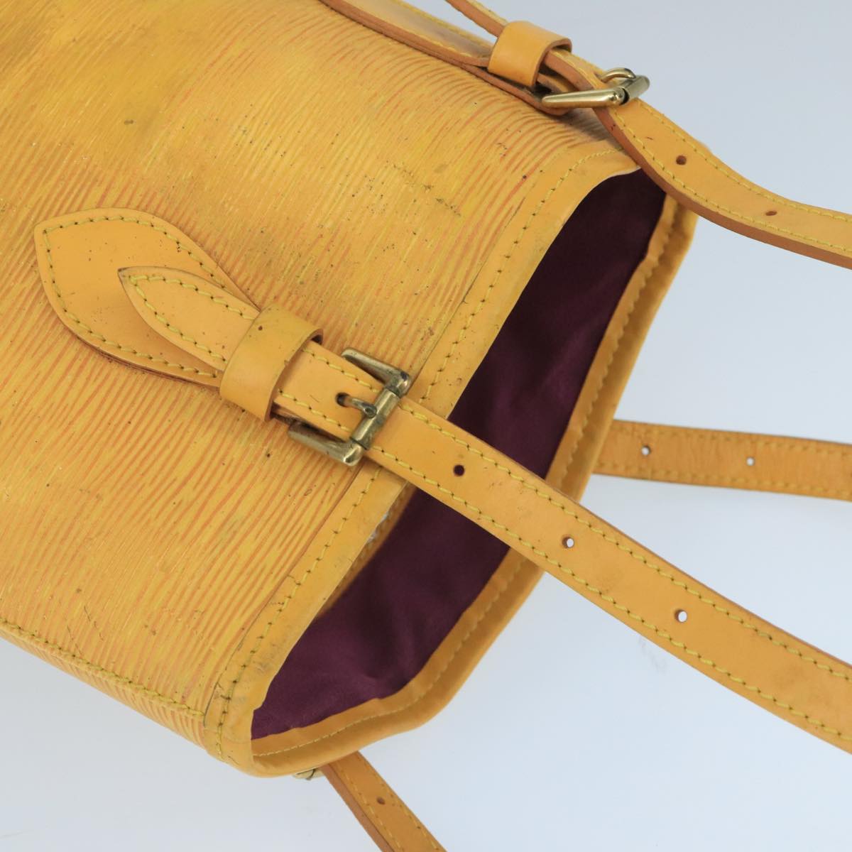 LOUIS VUITTON Epi Bucket PM Shoulder Bag SPO Yellow LV Auth bs19641