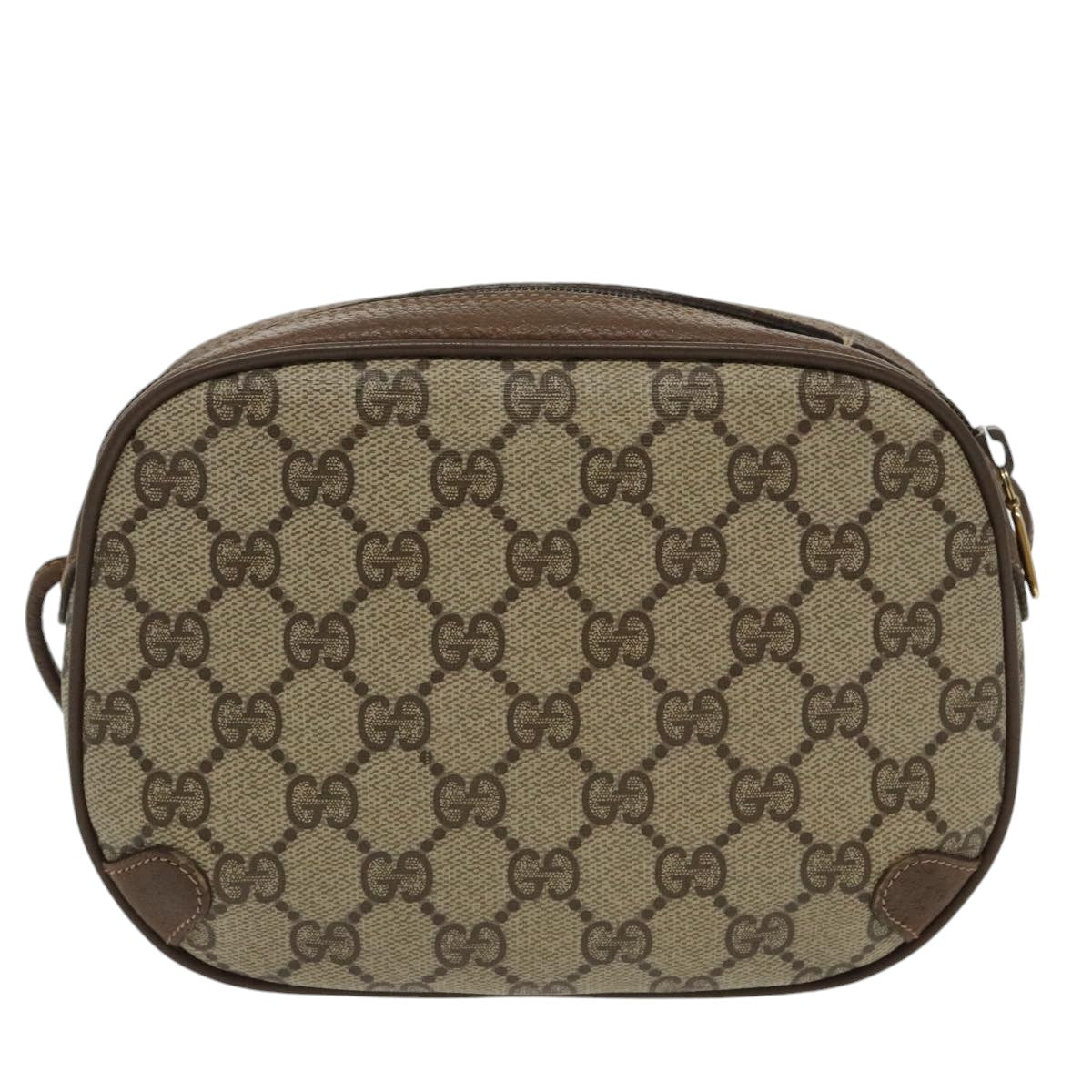 GUCCI GG Supreme Web Sherry Line Shoulder Bag PVC Beige 89 02 066 Auth bs19662