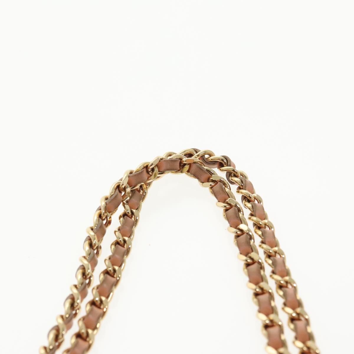 CHANEL Chain Hand Bag Canvas Pink Gold CC Auth bs19701