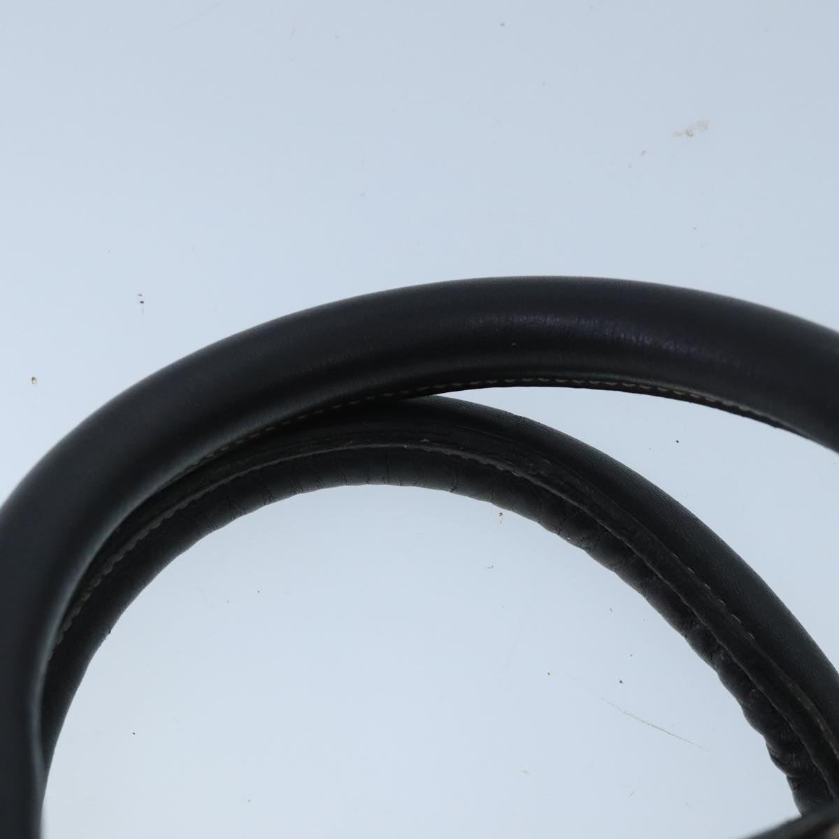 CELINE C Sulky Boston Bag Canvas Leather Navy Gold Auth bs19729